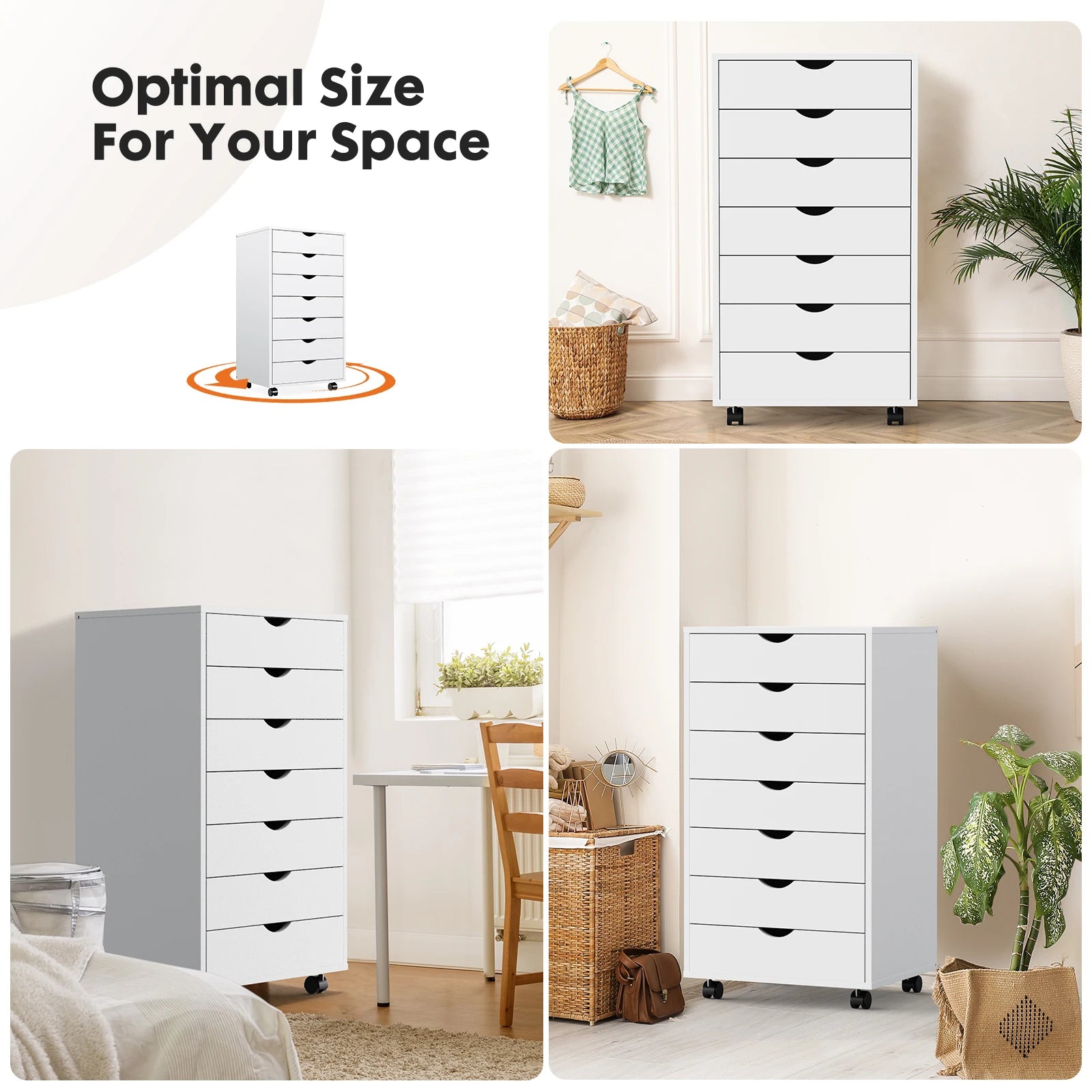 Mobile 7 Drawer File Nightstand