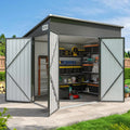 Triple Door Outdoor Metal Storage Shed