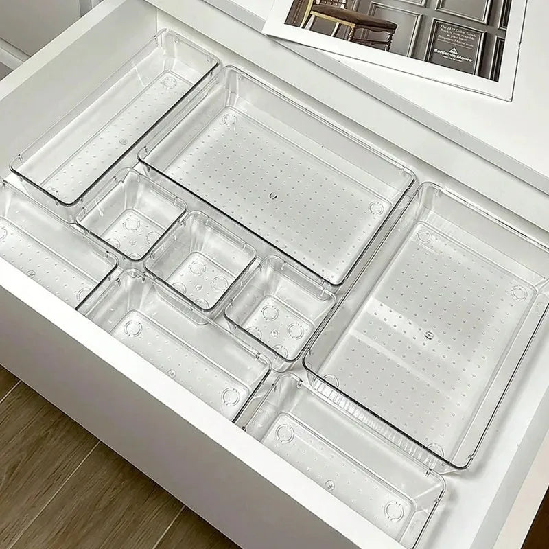 7PCS/Set Plastic Desk Drawer Organizers