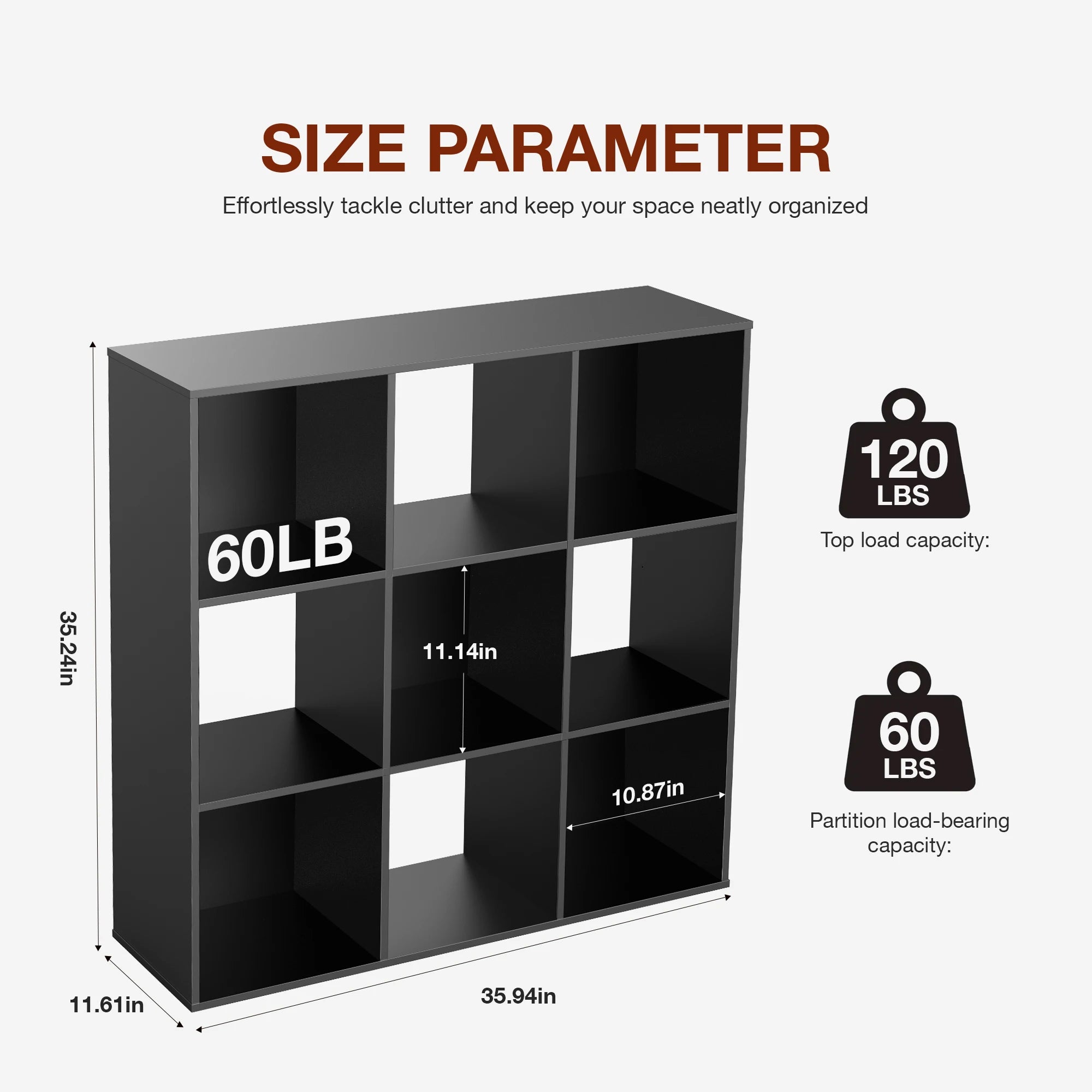 9 Cube Wooden Storage Organizer