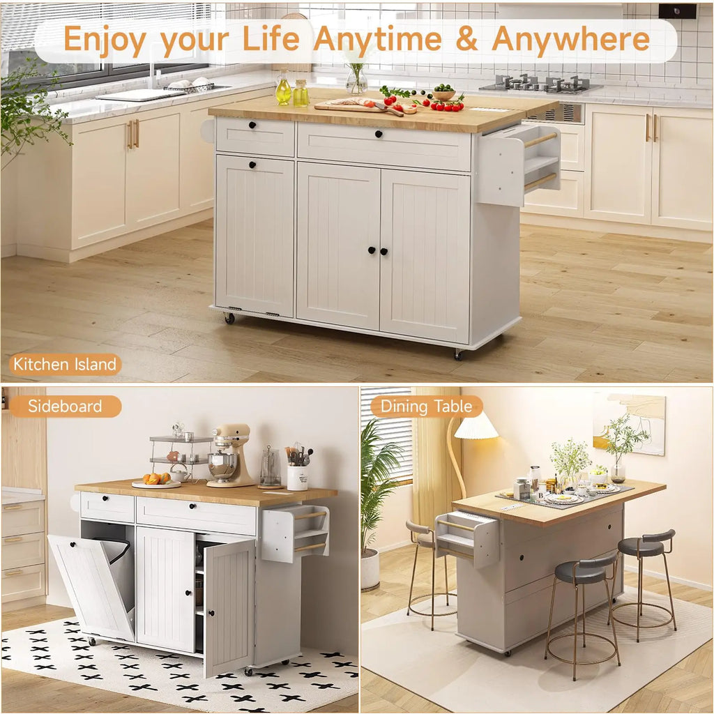 Mobile Kitchen Island/bar with Drop Table