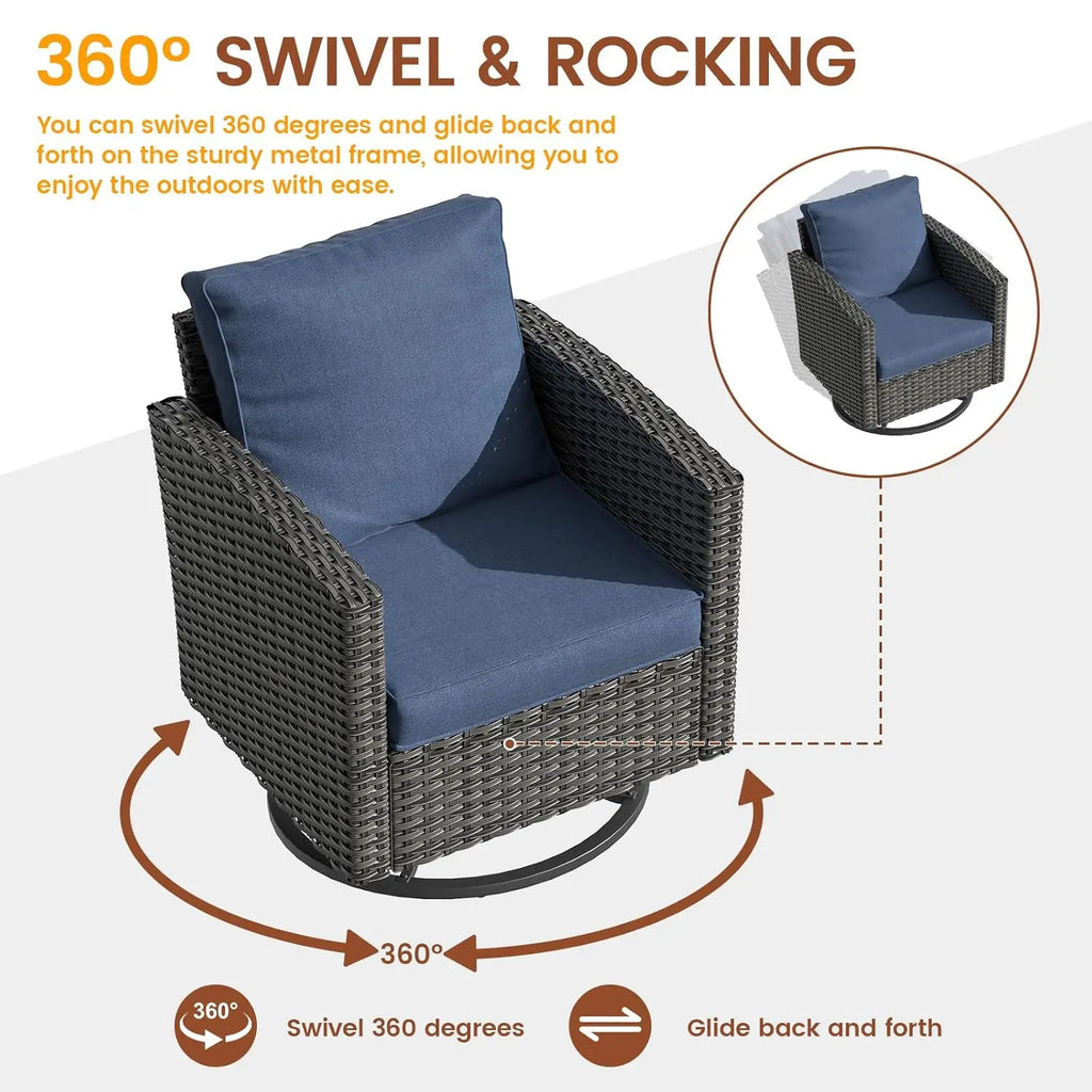 6pc Gray PE Rattan Sectional Sofa Set