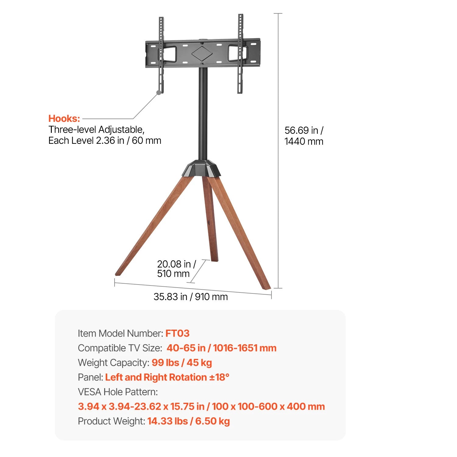 Mobile TV Stand with Wheels
