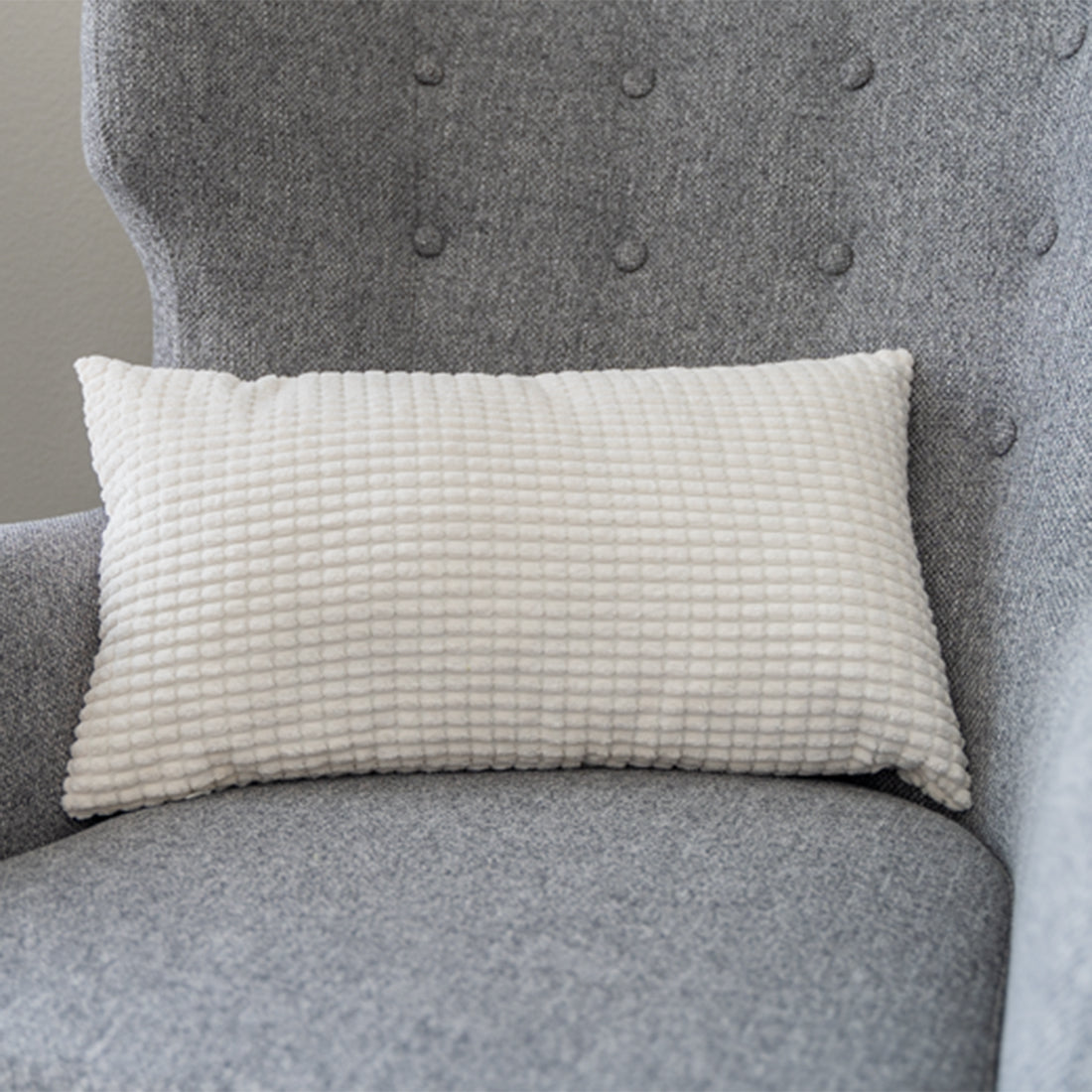 12''x20'' Soft Chenille Dot Throw Pillow | 8 Colors – Plush Textured Design | Cozy Modern Lumbar Accent | Insert Included