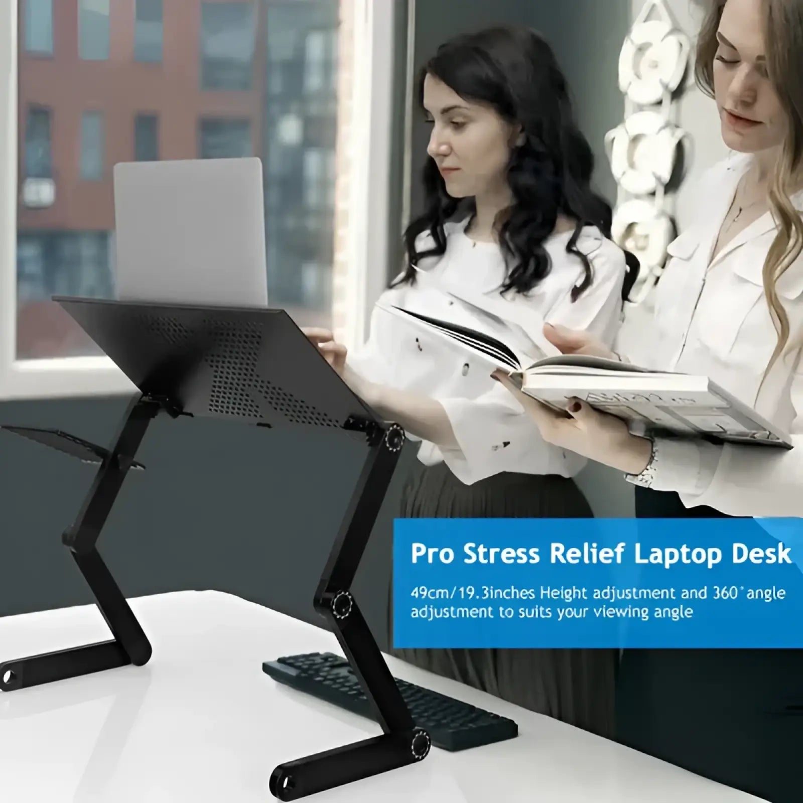 Adjustable Laptop Table with Mouse Board and Cooling Holes