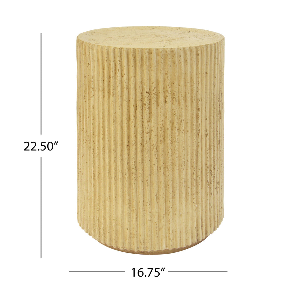 Cylindrical Outdoor Side Table Antique Brown MGO