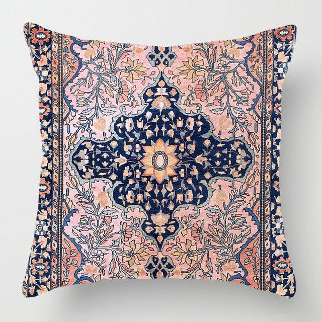 Pillowcase Cover Linen Carpet Painting Abstract Dark Red And Yellow Vintage Carpet Pattern Decorative Pillow Cases For Sofa Bedroom Home Decor Pillow Cases 45x45CM