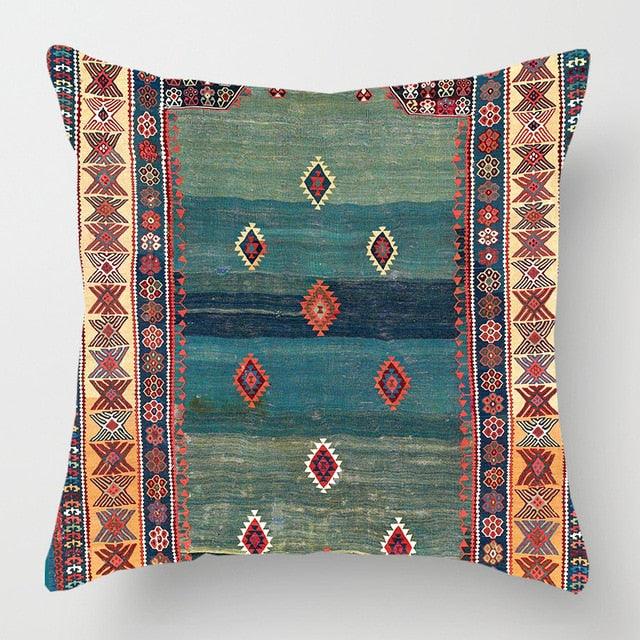 Pillowcase Cover Linen Carpet Painting Abstract Dark Red And Yellow Vintage Carpet Pattern Decorative Pillow Cases For Sofa Bedroom Home Decor Pillow Cases 45x45CM