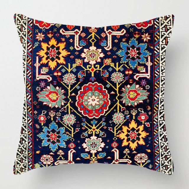 Pillowcase Cover Linen Carpet Painting Abstract Dark Red And Yellow Vintage Carpet Pattern Decorative Pillow Cases For Sofa Bedroom Home Decor Pillow Cases 45x45CM