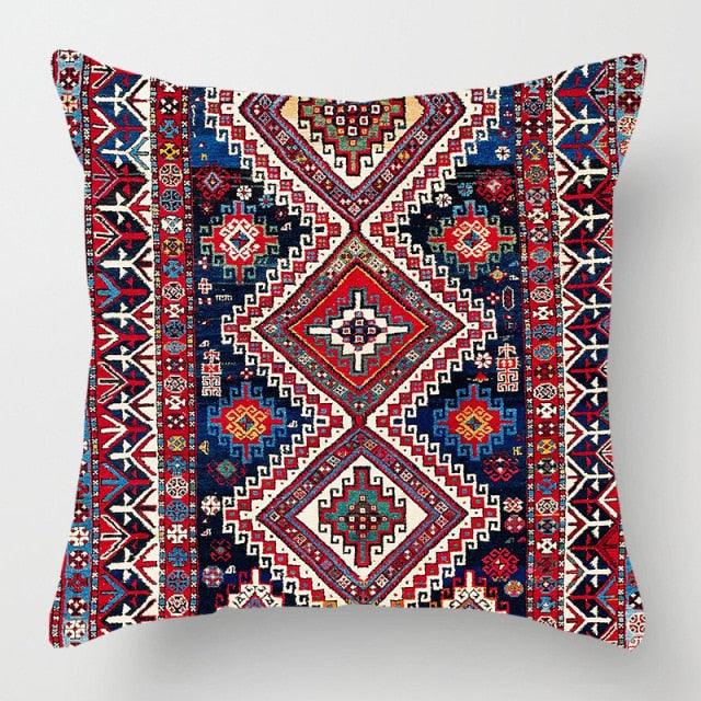 Pillowcase Cover Linen Carpet Painting Abstract Dark Red And Yellow Vintage Carpet Pattern Decorative Pillow Cases For Sofa Bedroom Home Decor Pillow Cases 45x45CM