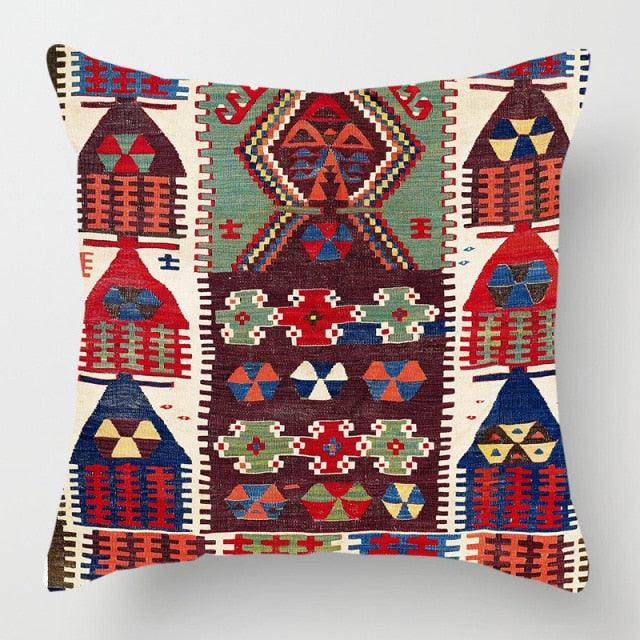 Pillowcase Cover Linen Carpet Painting Abstract Dark Red And Yellow Vintage Carpet Pattern Decorative Pillow Cases For Sofa Bedroom Home Decor Pillow Cases 45x45CM