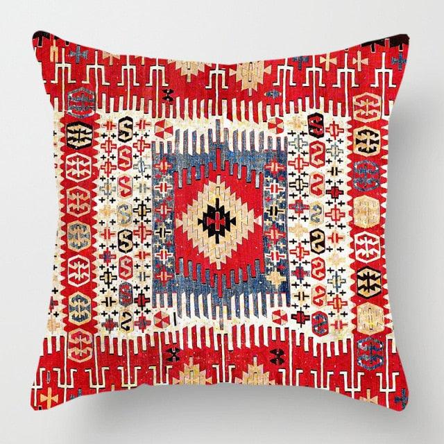 Pillowcase Cover Linen Carpet Painting Abstract Dark Red And Yellow Vintage Carpet Pattern Decorative Pillow Cases For Sofa Bedroom Home Decor Pillow Cases 45x45CM