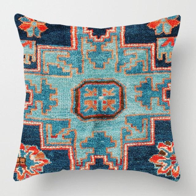 Pillowcase Cover Linen Carpet Painting Abstract Dark Red And Yellow Vintage Carpet Pattern Decorative Pillow Cases For Sofa Bedroom Home Decor Pillow Cases 45x45CM