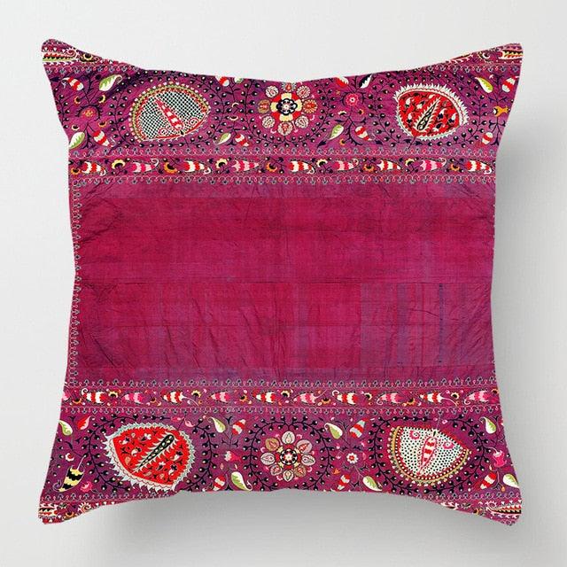 Pillowcase Cover Linen Carpet Painting Abstract Dark Red And Yellow Vintage Carpet Pattern Decorative Pillow Cases For Sofa Bedroom Home Decor Pillow Cases 45x45CM
